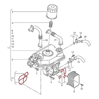 Imagem de Kit Vedação Trocador Calor e Filtro Oleo VW Amarok TDI 2.0