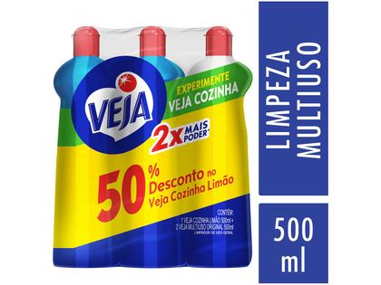 Kit Veja Multiuso Squeeze 500ml - 3 Unidades - Limpador Multiuso