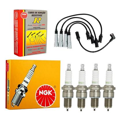 Imagem de Kit Vela Cabo Ngk Saveiro 1.6 1.8 Ap Gasolina 1991 A 1995