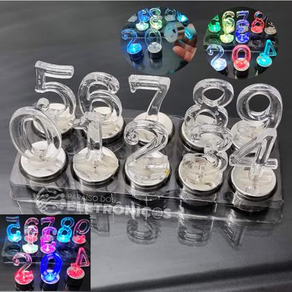 Imagem de Kit Velas De Led Com 10 Números Efeito Pisca E Cores Mágica Ideal Para Festa 30118