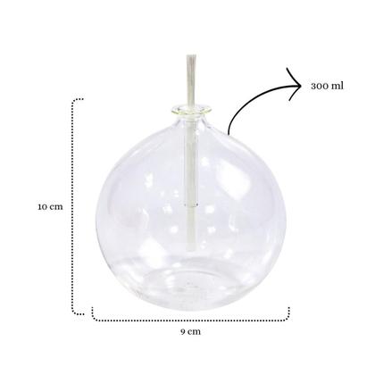 Imagem de Kit Velas Lamparina De Vidro 300ml Redonda Bolinha Resistente - 4 Unidades