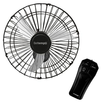 Imagem de Kit Ventilador Oscilante De Parede 50cm Bivolt Flux5 Com Controle Remoto Bt660 Preto Beltempo