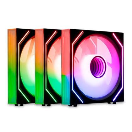【ma】BrightWin Kit Ventoinhas Mancer Ventus ZX, RGB, 3x120mm, Preta, MCR