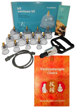 Imagem de Kit Ventosas 12 Copos Variestética + Livro Ventosaterapia