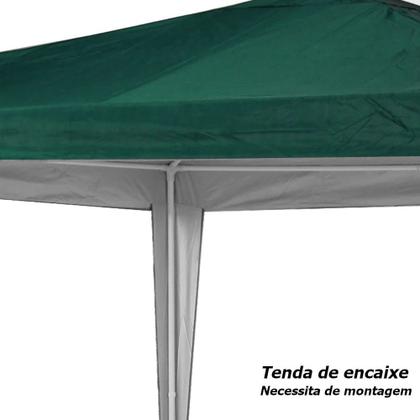 Imagem de Kit Verde Praia Tenda Gazebo 3x3 M Oxford Verde + 2 Paredes Laterais