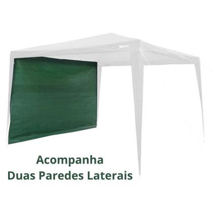 Imagem de Kit Verde Praia Tenda Gazebo 3x3 M Oxford Verde + 2 Paredes Laterais