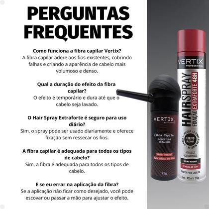 Imagem de Kit Vertix: Fibra Capilar Castanho Claro, Aplicador e Spray Extraforte