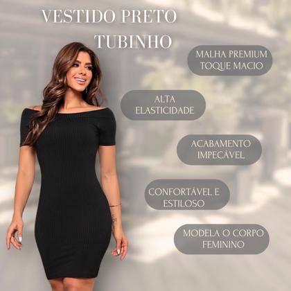 Imagem de KIT Vestidos PRETOS Tubinho Moda Casual Verão Balada Festa