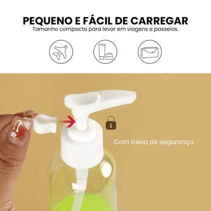 Imagem de Kit Viagem De 9 Frascos Pote Silicone 60ml Necessaire Viagem