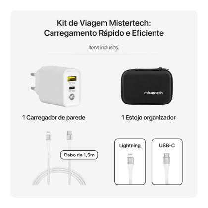 Imagem de Kit Viagem Lightning, Mistertech, Branco