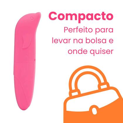 Imagem de Kit Vibrador Feminino Golfinho Ponto G Discreto Lubrificante