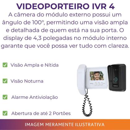 Imagem de Kit Videoporteiro Intelbras IVR 4 com Extensão de Áudio 1010 EA