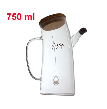 Imagem de Kit Vidro Gourmet  Azeite, Vinagre e Sal com Tampa de Bambu