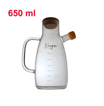 Imagem de Kit Vidro Gourmet  Azeite, Vinagre e Sal com Tampa de Bambu