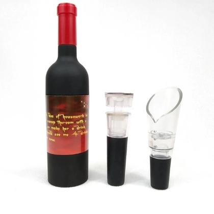 Imagem de Kit Vinho 03 Peças Saca Rolha Bico Aerador e Bomba de Ar