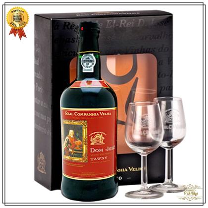 Imagem de Kit Vinho do Porto Dom José Tawny + 2 Taças