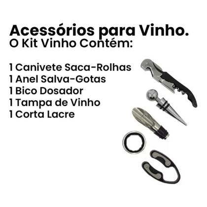 Imagem de Kit vinho livro c/ 5 peças