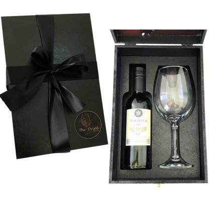 Imagem de Kit Vinho Tinto 375ml + Taça Vidro 480ml + Caixa Presente