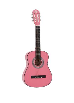 Imagem de Kit Violão Acústico Infantil / Juvenil cordas em Nylon Myth Rosa Capa Simples Afinador 3 Palhetas MT36N
