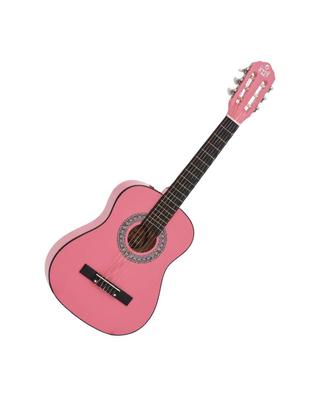 Imagem de Kit Violão Acústico Infantil / Juvenil cordas em Nylon Myth Rosa Capa Simples Afinador 3 Palhetas MT36N
