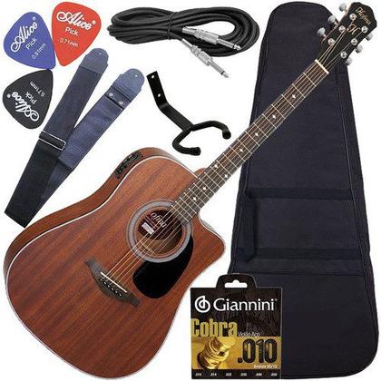 Imagem de Kit Violão Eletroacústico Folk Hofma Hmf250 Satin Envio 24h