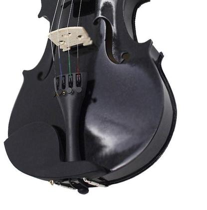 Imagem de Kit Violino Barato Preto 4/4 Estojo Arco Breu Ronsani C/ Acessórios