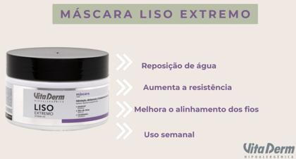 Imagem de Kit Vita Derm Liso Extremo - Shampoo + Condicionador + Máscara + Leave In