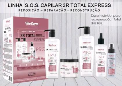 Imagem de Kit Vita Derm SOS Capilar 3R Total Express Reposição, Reparação e Reconstrução