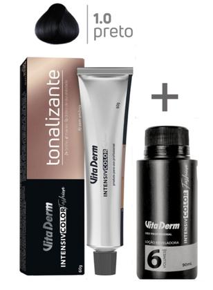 Imagem de Kit Vita Derm Tonalizante 1.0 Preto + Ox 6 Vol 90ml