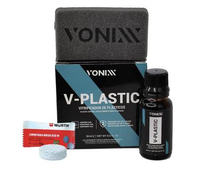 Imagem de Kit Vitrificador V-Plastic Vonixx Para Plásticos 20ml Vonixx + Limpa Parabrisa Eco-w 5g Wurth