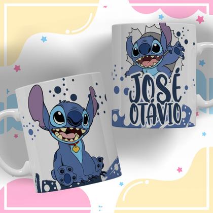 Imagem de Kit Voltas As Aulas Caneca de Plástico Squeeze E Toalhinha Stitch Com Nome