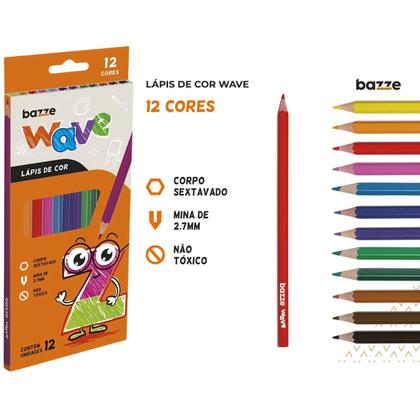 Imagem de Kit Wave Canetinha Hidrocor 12 Cores + Lapís de Cor 12 Cores