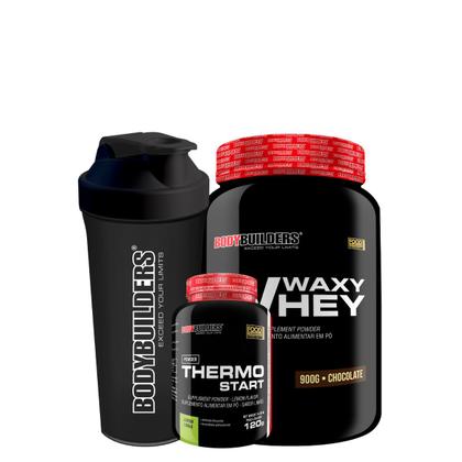 Imagem de KIT Waxy Whey 900g + Thermo Start Powder 120g Limão + Coqueteleira - Bodybuilders