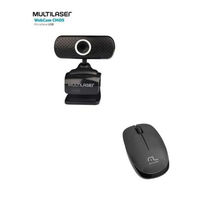 Imagem de Kit Webcam com fio WC051 + Mouse sem fio MO251 Multilaser