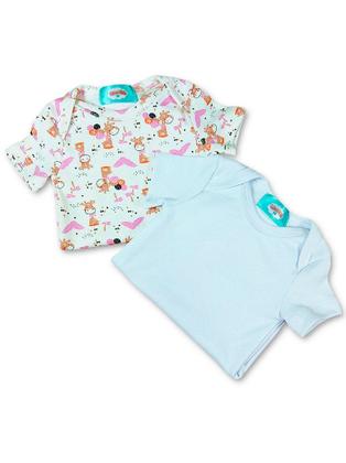 Imagem de Kit WeeKids com 2 Bodys - Branco e Estampado de Girafinha - Tecido Suedine 100% Algodão