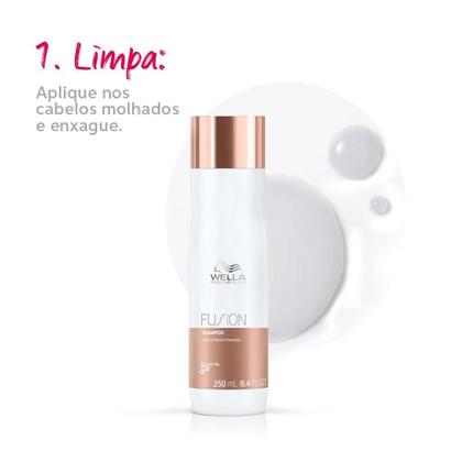 Imagem de Kit Wella Fusion 2x Shampoo 250ml, Condicionador 200ml 