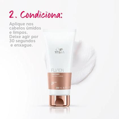 Imagem de Kit Wella Fusion 2x Shampoo 250ml, Condicionador 200ml 
