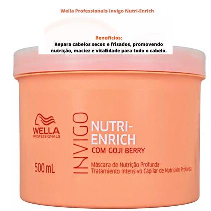 Imagem de Kit Wella Invigo Nutri Enrich Secos Ressecados Luzes Reflexos Quimicamente Nutrição Hidratação Brilho Reparação Lavatóri