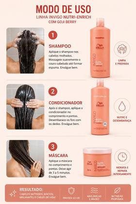 Imagem de Kit Wella Professionals Invigo NutriEnrich Shampoo 1L Condicionador 1L Máscara 500ml Nutrição Profunda