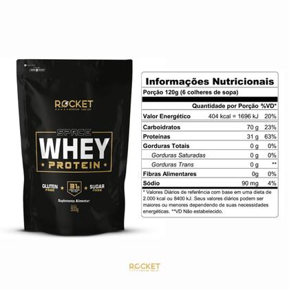 Imagem de Kit Whey 900g Space Rocket e Creatina 300g Pura Pré E Pós Treino