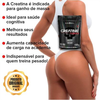 Imagem de Kit Whey e Creatina: Whey Turbo Bklack Skull 900g + Creatina Turbo Black Skull Refil 150g