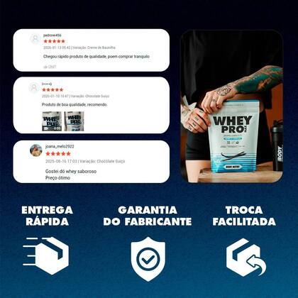 Imagem de Kit Whey Pro 900g + Creatina Pura 120 Cápsulas Ganho de Massa e Recuperação Muscular  Body Nutry