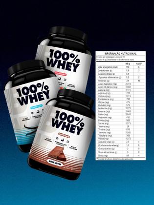 Imagem de Kit Whey Protein 900g Pré Treino Sem Cafeína 300g Brinde Suplemento em Pó 300g Alta Proteína