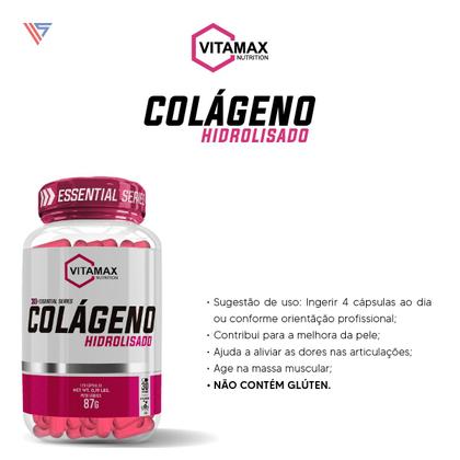 Imagem de Kit Whey Protein Chocolate Branco + Colágeno 120 Cápsulas Vitamax + Pré Treino Posseidon