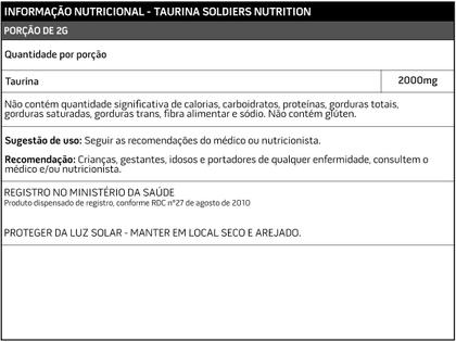 Imagem de Kit: Whey Protein Concentrado 1Kg + Creatina Monohidratada 500g + Taurina 250g - 100% Importado - Soldiers Nutrition