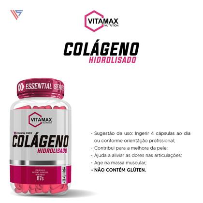 Imagem de Kit Whey Protein Doce de Leite + Colágeno 120 Cápsulas Vitamax + Pré Treino Posseidon