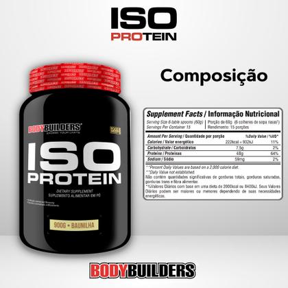 Imagem de Kit Whey Protein Isolado Iso Protein Pote 900g + Power Creatina 100g + BCAA 100g + Coqueteleira 600ml - Kit para Recuperação Muscular