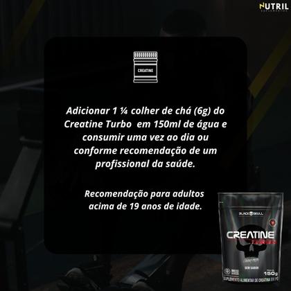 Imagem de Kit Whey Protein Turbo + Creatina Monohidratada 150g - Black Skull - Ganho de Massa Muscular - Força
