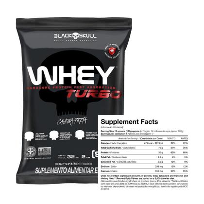 Imagem de Kit Whey Protein Turbo + Creatina Monohidratada 150g - Black Skull - Ganho de Massa Muscular - Força