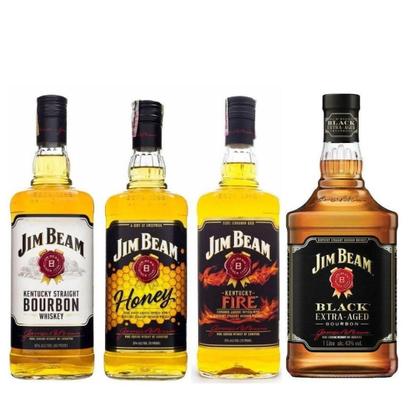 Imagem de Kit Whisky Jim Beam - Bourbon / Black / Fire / Honey